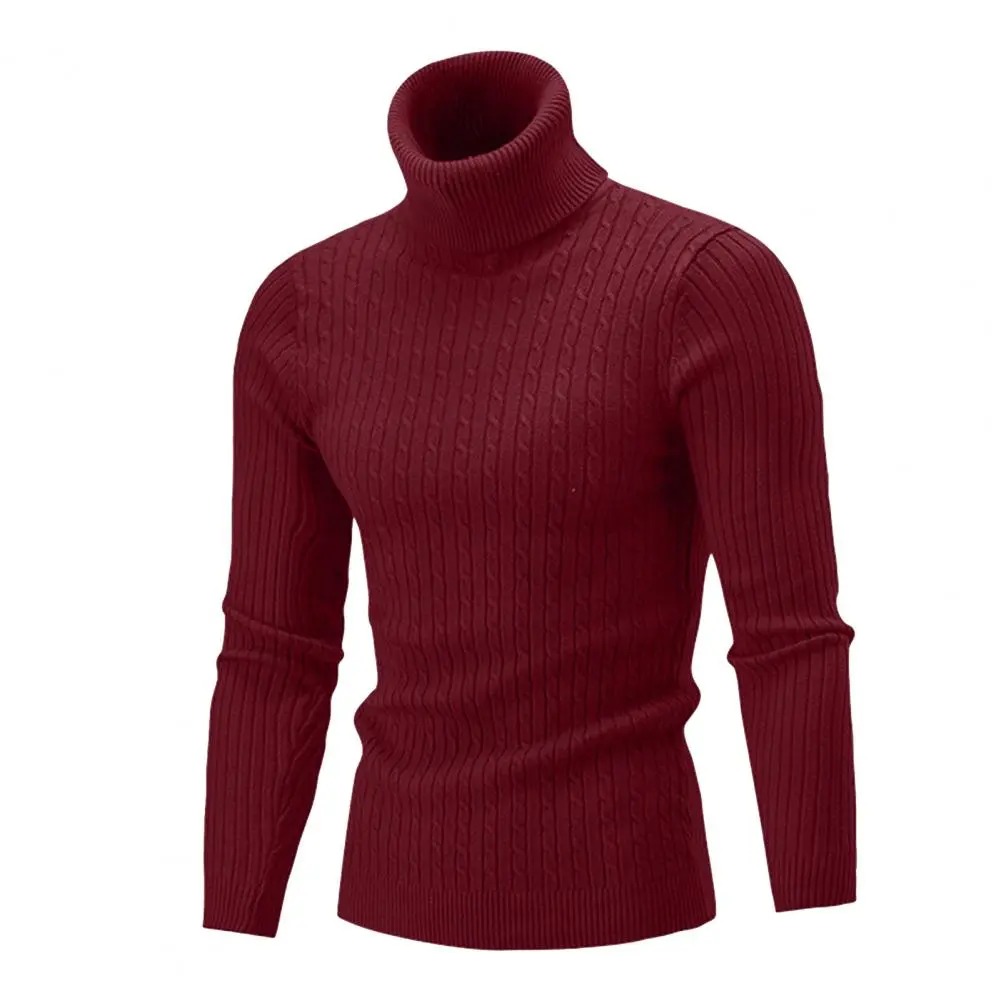 2025 Men Knitted Sweater Turtleneck Long Sleeve Knitted Sweater All-matched Twist Men Sweater Pullover Autumn Winter Knitwear