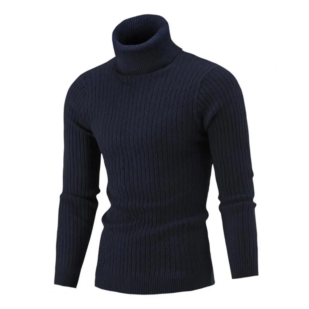 2025 Men Knitted Sweater Turtleneck Long Sleeve Knitted Sweater All-matched Twist Men Sweater Pullover Autumn Winter Knitwear