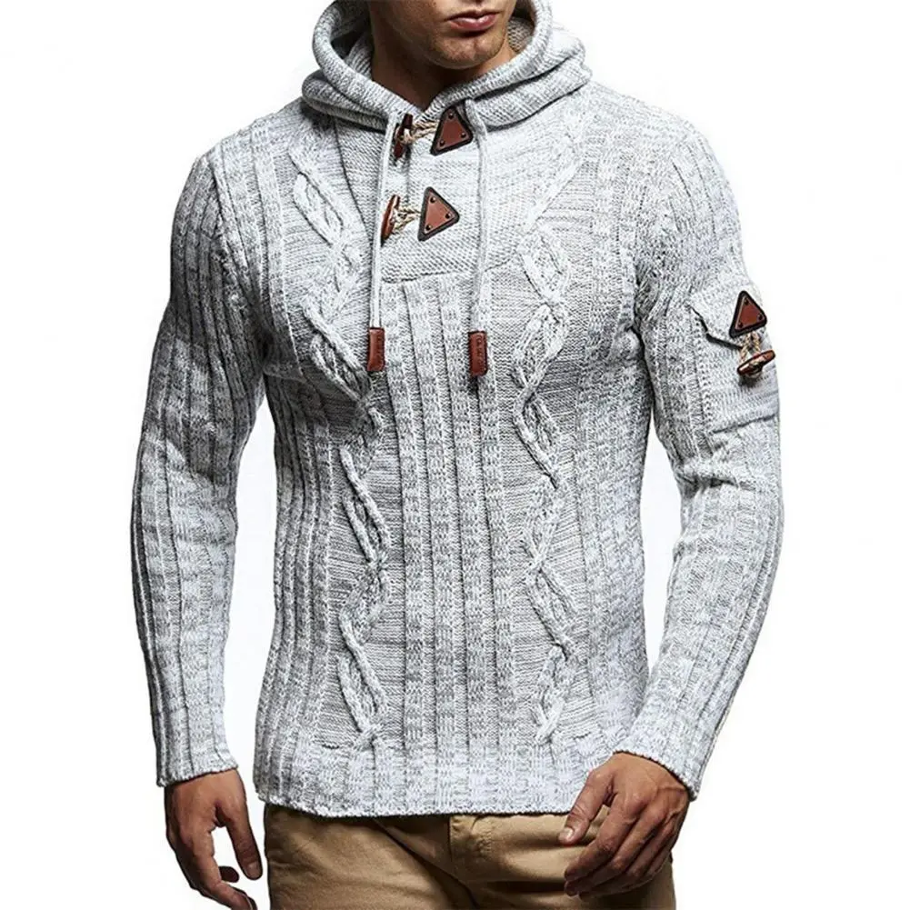 Hooded Pullover Sweaters Long Sleeve Acrylic Fiber Comfort Stretch Winter Sweater for Ice Skating