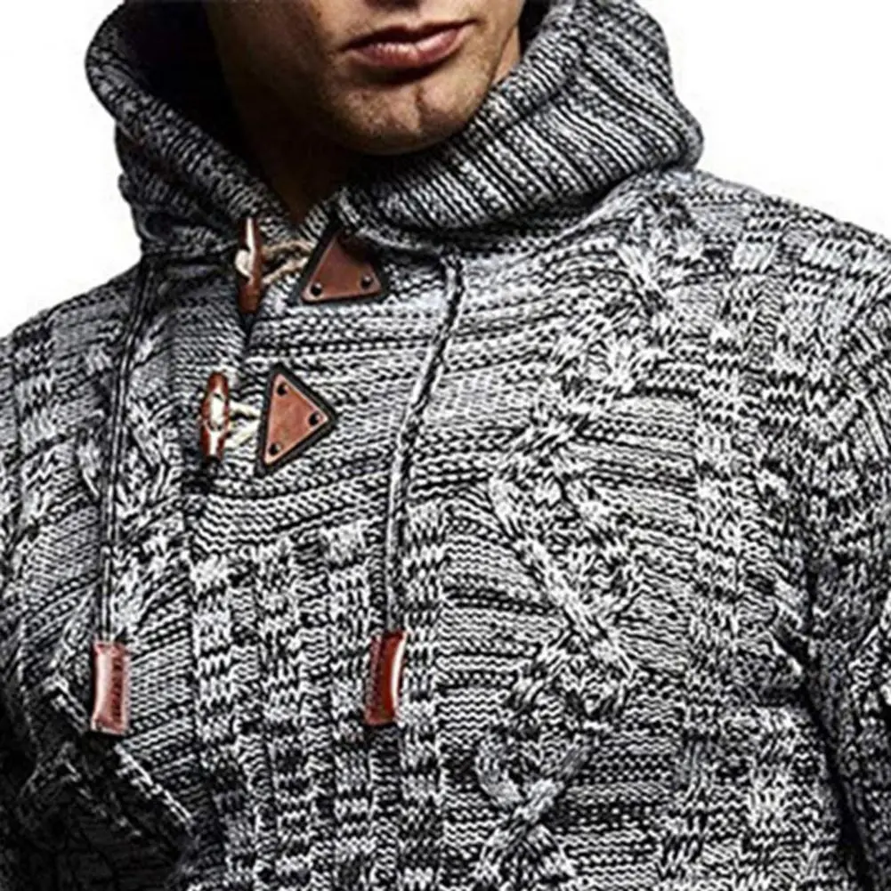 Hooded Pullover Sweaters Long Sleeve Acrylic Fiber Comfort Stretch Winter Sweater for Ice Skating