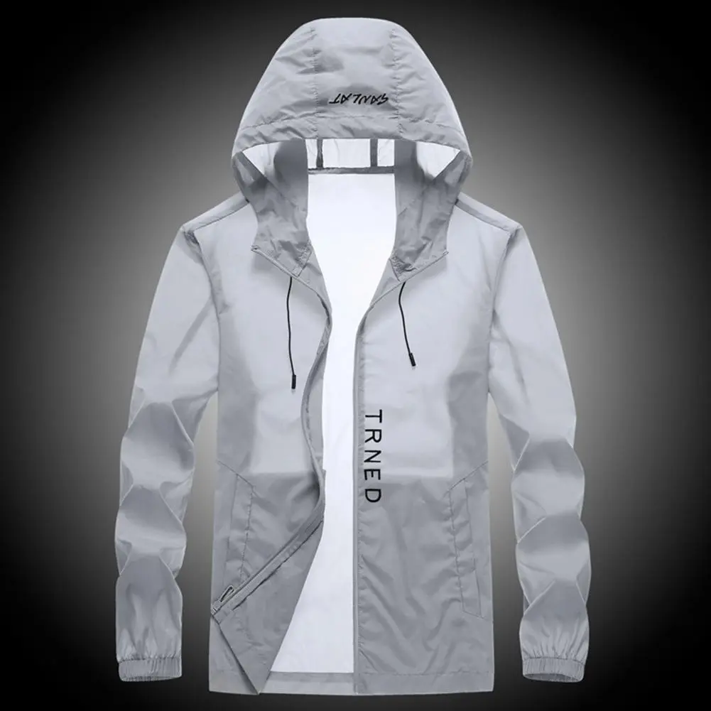Outdoor Windbreaker Anti wrinkle Sun Coat Male Drawstring Popular Anti Sun Hood Jacket