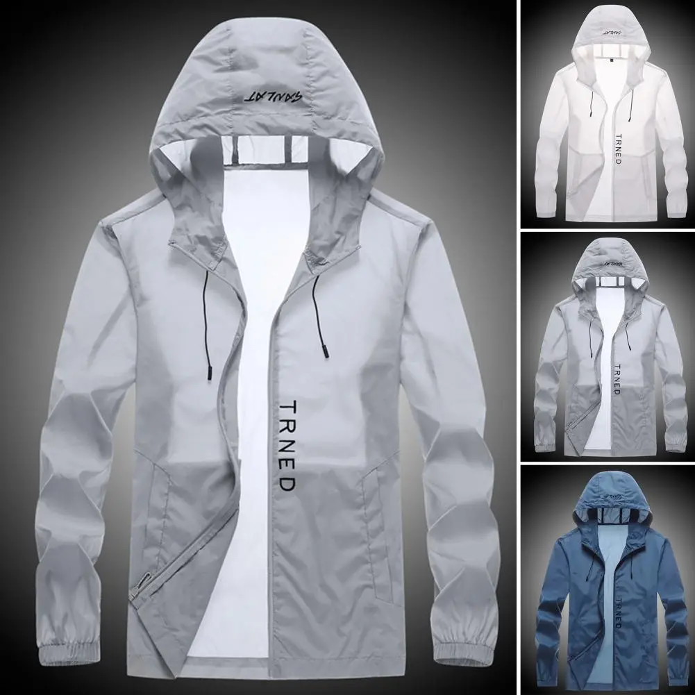 Outdoor Windbreaker Anti wrinkle Sun Coat Male Drawstring Popular Anti Sun Hood Jacket