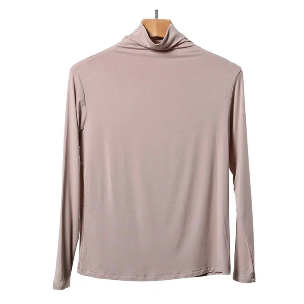 2025 New Women Autumn T-shirt Fahsion Turtleneck Long Sleeve Women Blouse Autumn Winter Solid Loose Modal T-shirt Top Streetwear