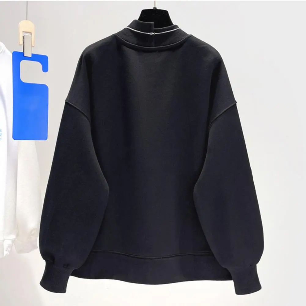 Winter Women Solid Color Sweatshirt Women Solid Color Sweatshirt Autumn Winter Women's Irregular Hem Sweatshirt Stylish Half