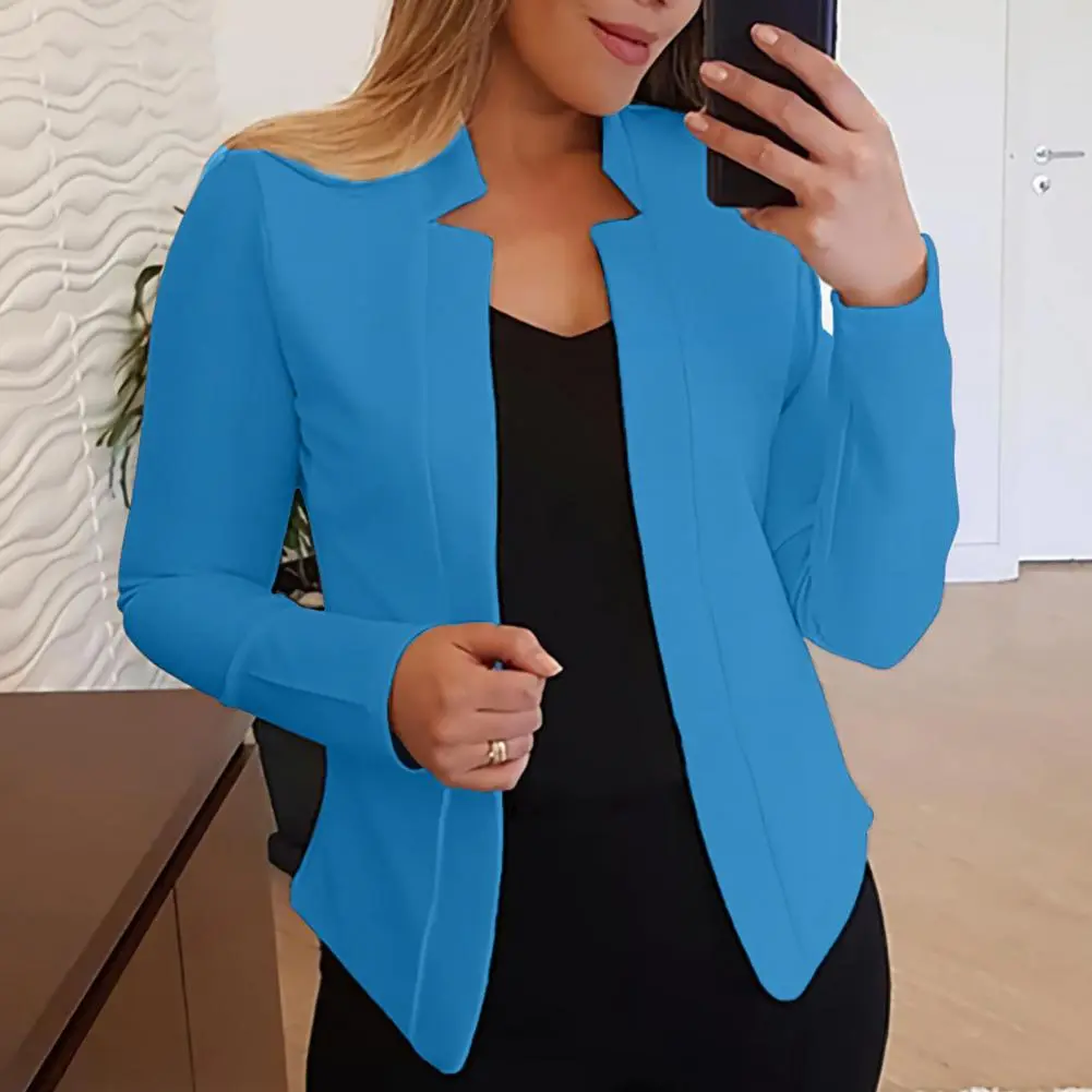 2025 Office Ladies Blazer Long Sleeves Slim Fit Women Blazer Office Work Notched Collar Open Stitch Cardigan Blazer Outerwear