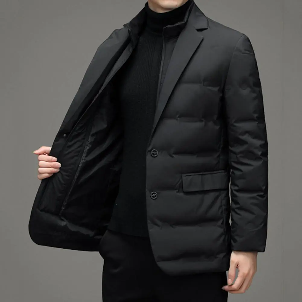 2024 Winter Suit Collar Men Cotton Coat High Collar Fake Two Pieces Quilted Coat Winter Warmth Cotton Padded Winter Coat Parkas