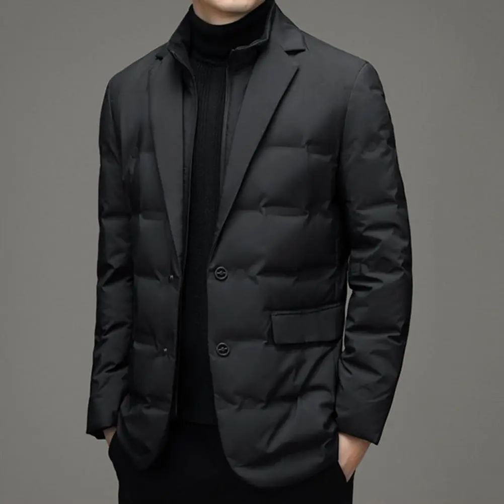 2024 Winter Suit Collar Men Cotton Coat High Collar Fake Two Pieces Quilted Coat Winter Warmth Cotton Padded Winter Coat Parkas