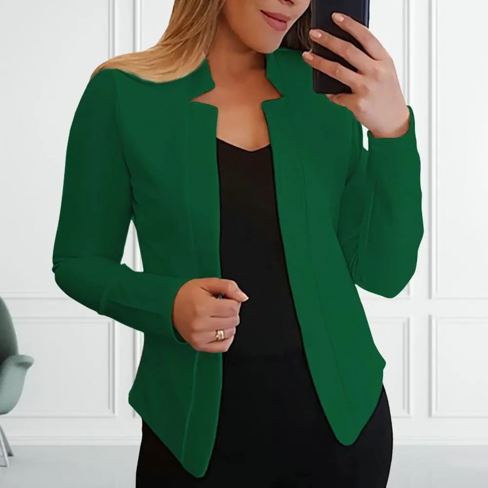 2025 Office Ladies Blazer Long Sleeves Slim Fit Women Blazer Office Work Notched Collar Open Stitch Cardigan Blazer Outerwear