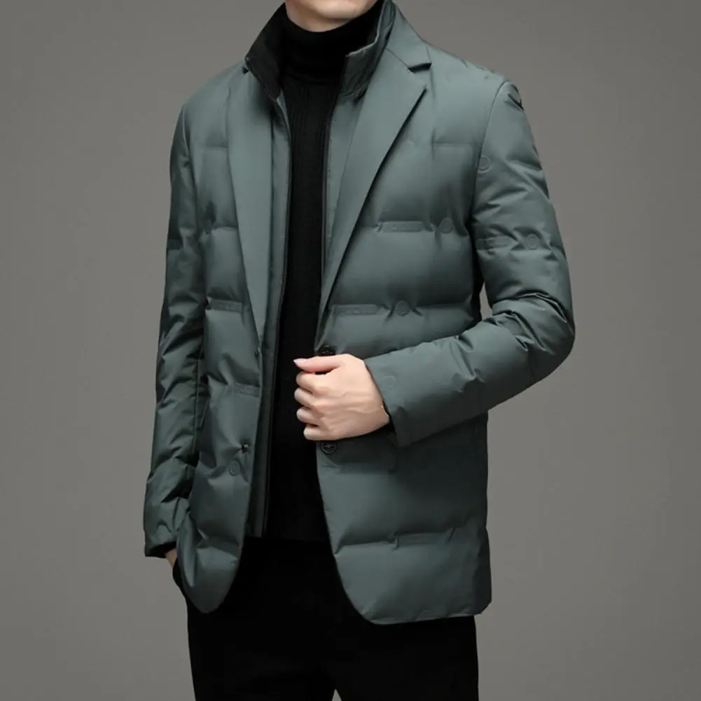 2024 Winter Suit Collar Men Cotton Coat High Collar Fake Two Pieces Quilted Coat Winter Warmth Cotton Padded Winter Coat Parkas