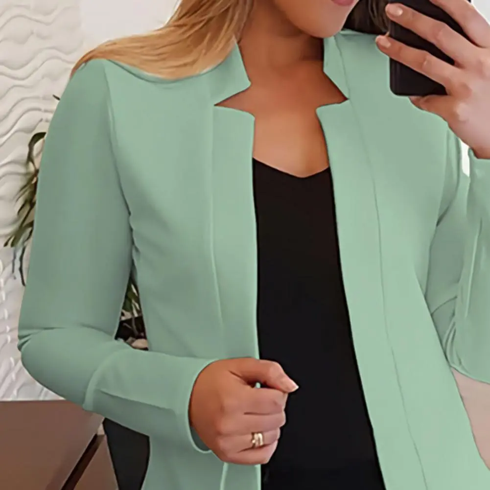 2025 Office Ladies Blazer Long Sleeves Slim Fit Women Blazer Office Work Notched Collar Open Stitch Cardigan Blazer Outerwear