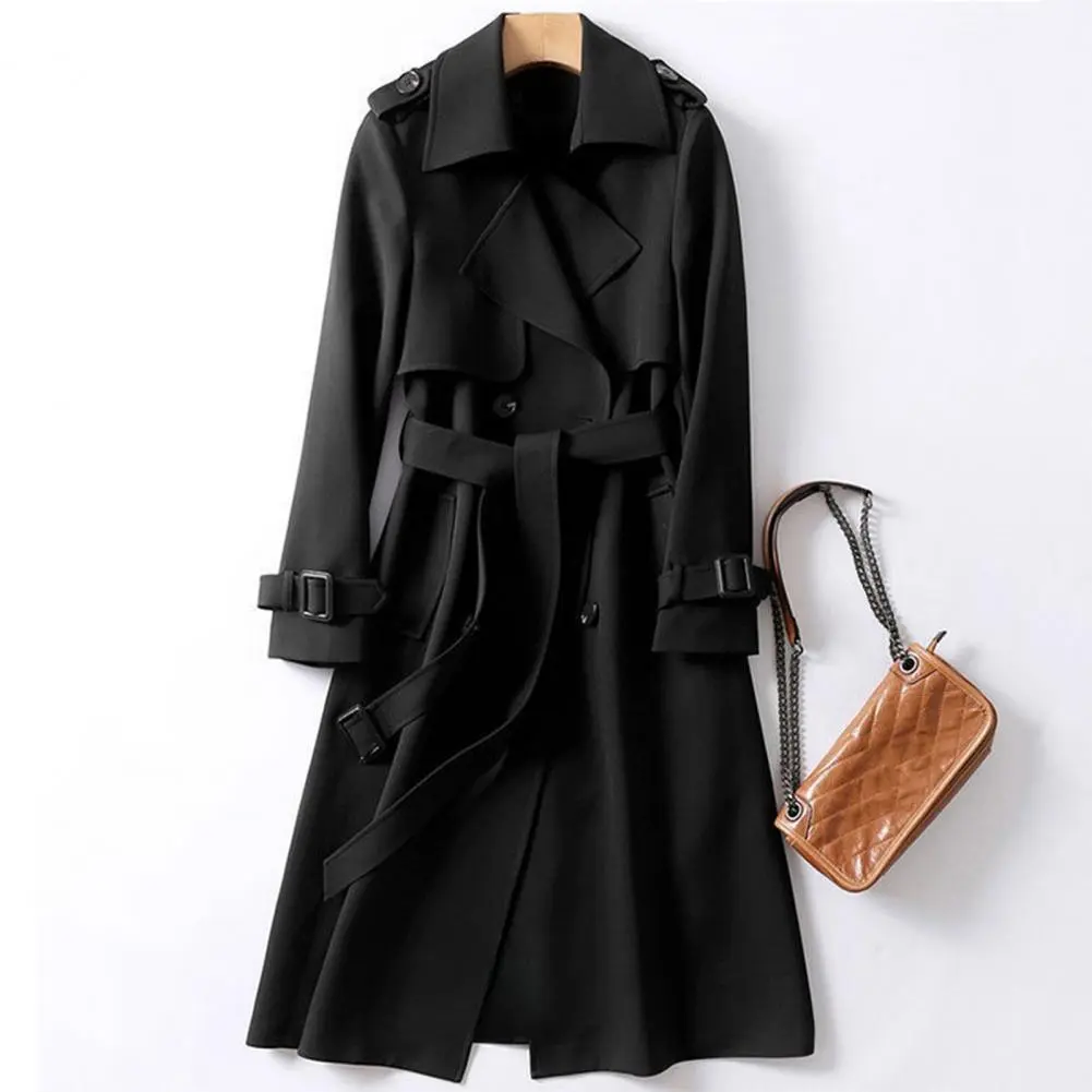 Autumn Winter Trench Coat For Women 2024 Fashion Double-breasted WOOLEN COAT Loose Office Lady Long Outerwears Jacket Coats
