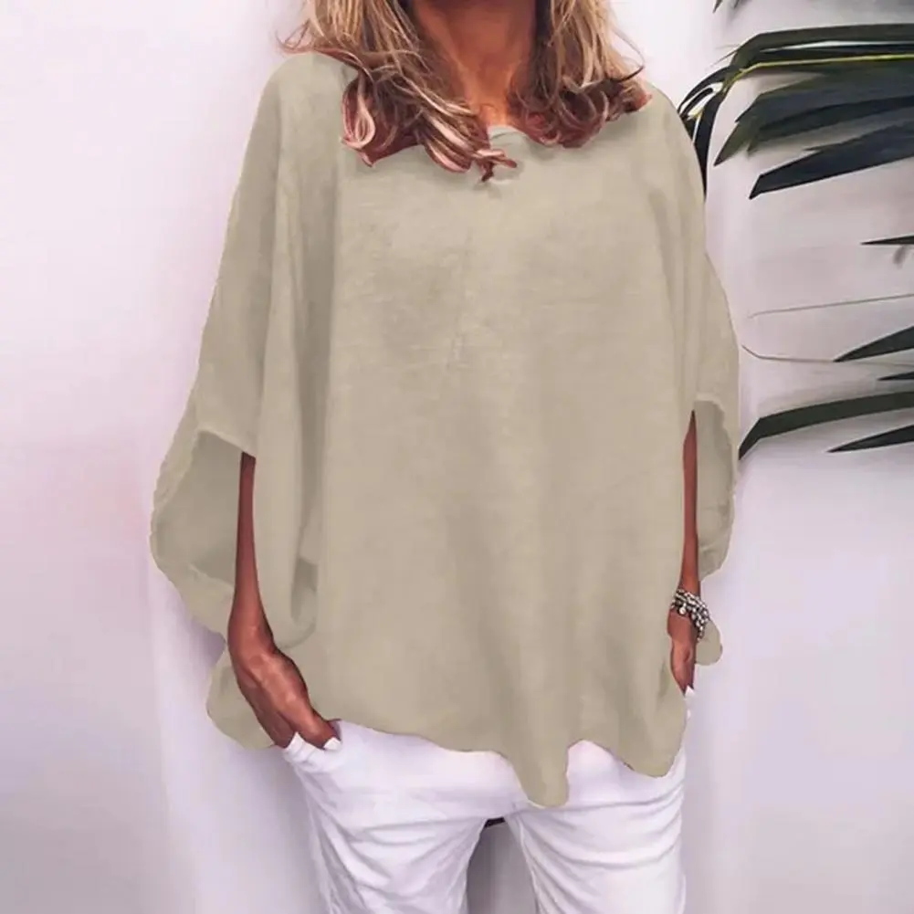 Breathable Women Shirt Women Relaxed Fit Shirt Comfortable Stylish Women's Spring Pullover Tops with Bat Sleeves for Autumn