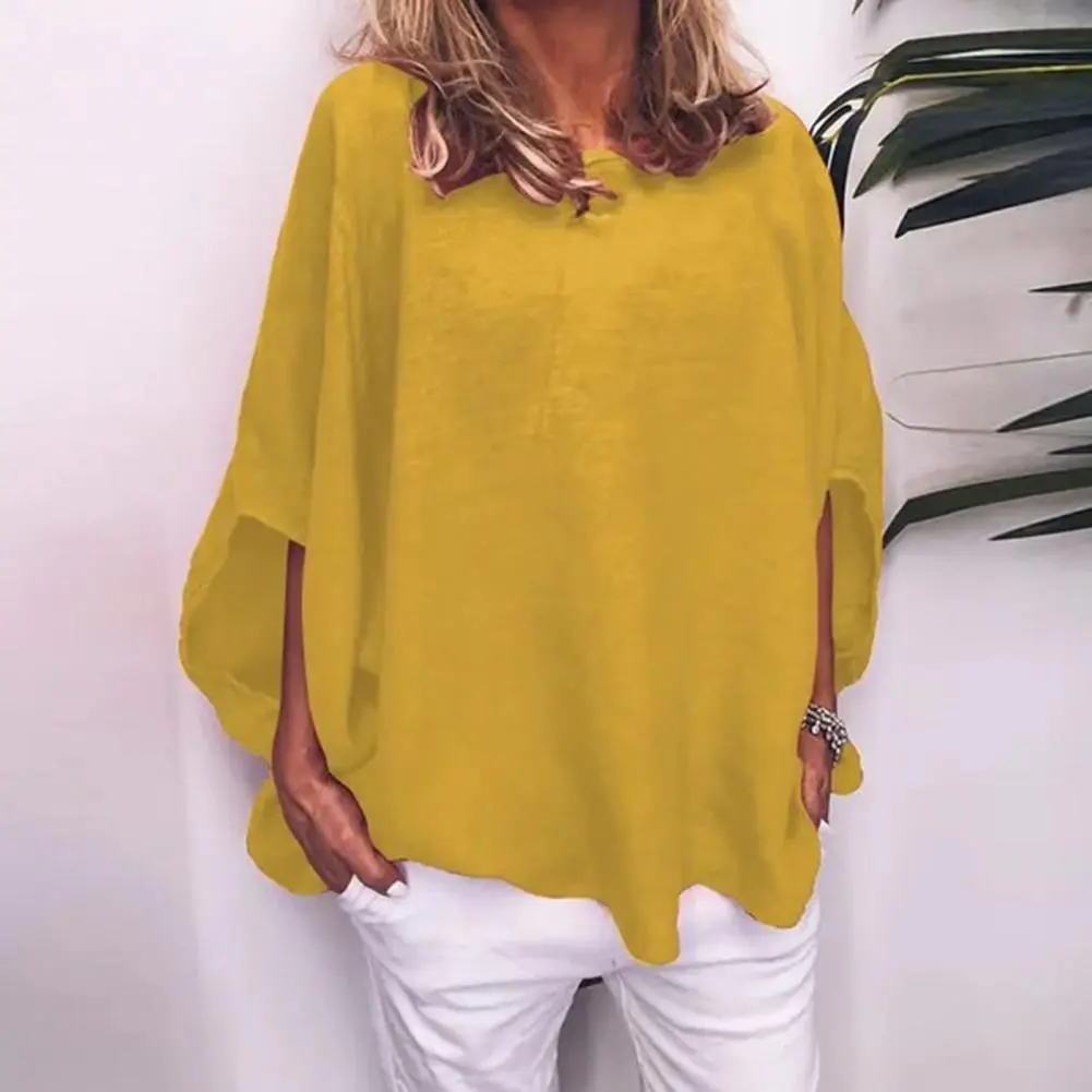 Breathable Women Shirt Women Relaxed Fit Shirt Comfortable Stylish Women's Spring Pullover Tops with Bat Sleeves for Autumn