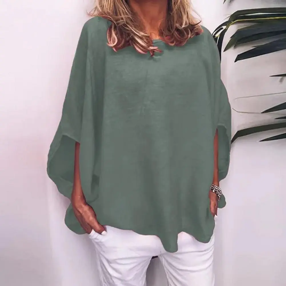 Breathable Women Shirt Women Relaxed Fit Shirt Comfortable Stylish Women's Spring Pullover Tops with Bat Sleeves for Autumn