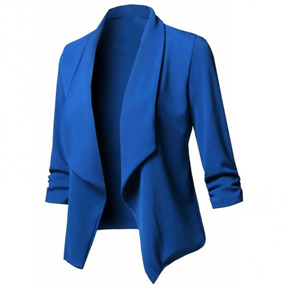 S To 5XL Oversize Women CardiganOpen Front Solid Color Long Sleeve Office Lady Clothes Casual Coat Womens Clothing
