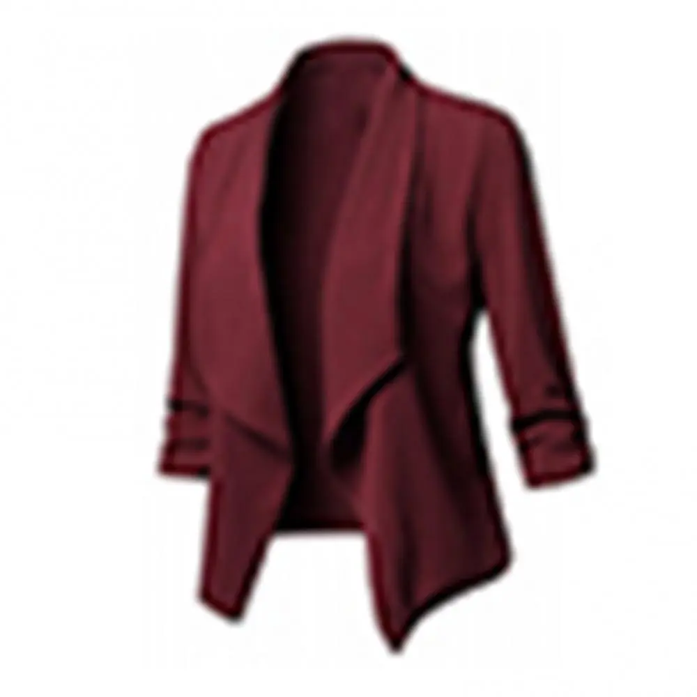 S To 5XL Oversize Women CardiganOpen Front Solid Color Long Sleeve Office Lady Clothes Casual Coat Womens Clothing