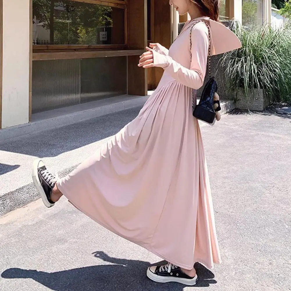 Women's Sun Protection Hoodie Coat Full Body Cooling Sunscreen Clothing Long Sleeve Swimsuit Cover Up Dress Summer Sun Coat