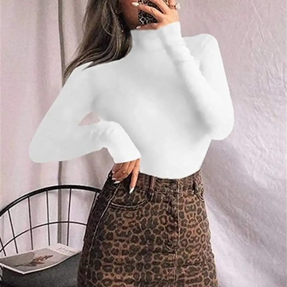 Skinny Blouse Women Bodysuit Leopard Striped Five-pointed Star Long Sleeve Shaping Bodysuit Sexy Skinny Turtleneck Bodysuits