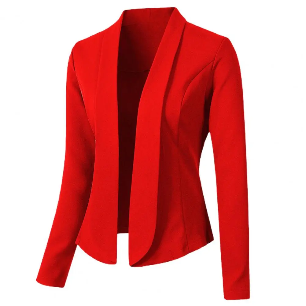 Women Suit Coat Women Jacket Slim Fit Suit Solid Color Suit Business Cardigan Office Ladies Lapel Long Sleeve Suit Jacket