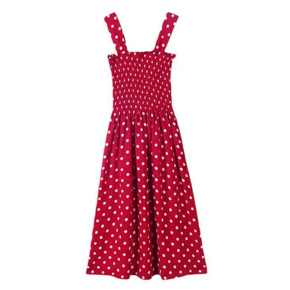 Dot Print Dress Women's Midi Dresses 2024 Summer Fashion Loose None Sleeve Polka Dot Shoulder Plus Size Casual Dress Sexy Dress