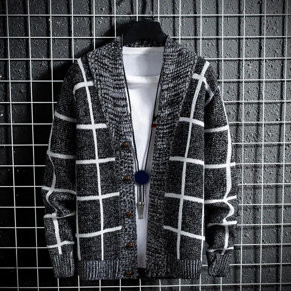 Plaid Cardigan for Women Fashion-forward Single Breasted Cardigan with Plaid Pattern Stylish Men's Plaid Cardigan Sweater