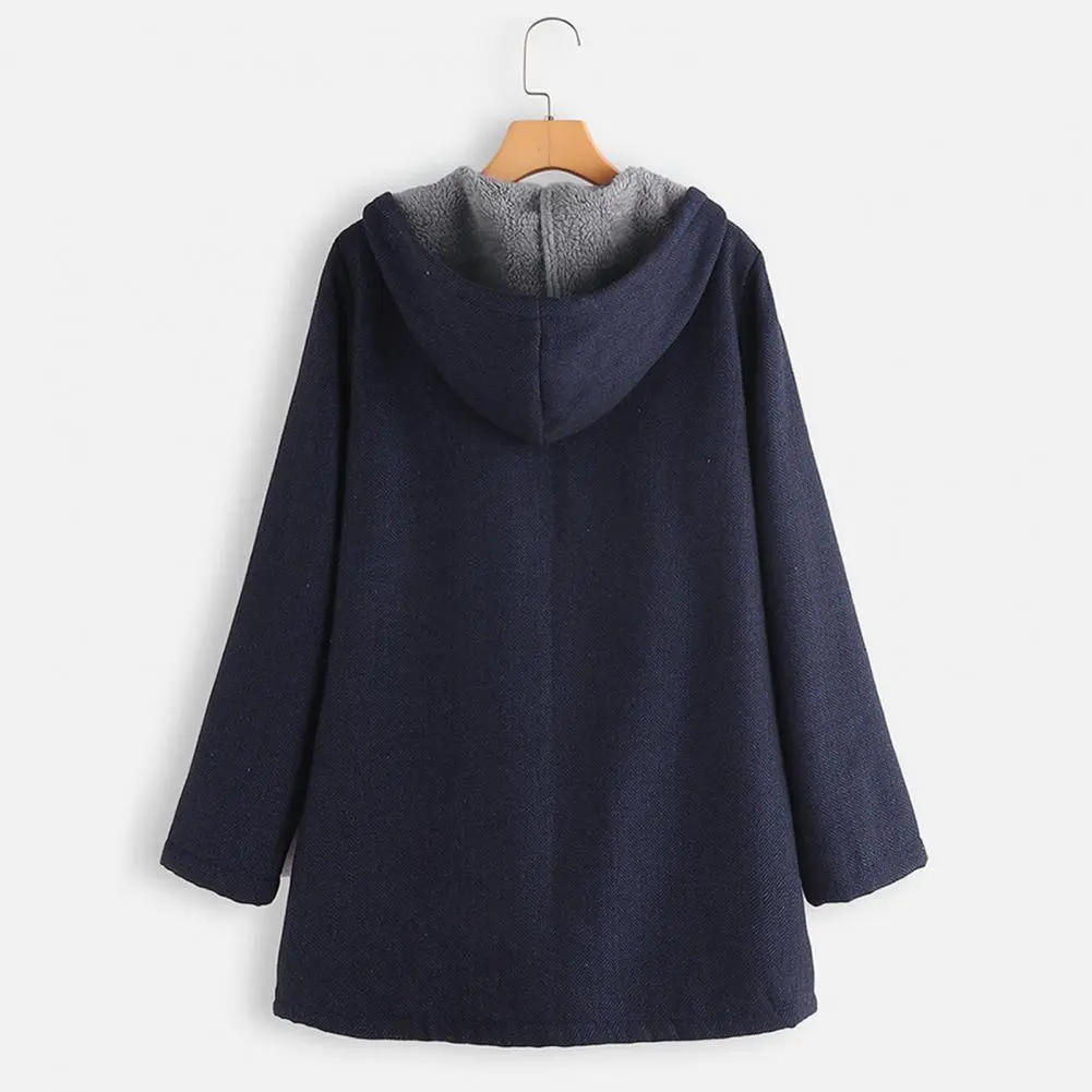 Plus Size Plush Lining Women Hoodie Oversized Fleece Warm Hooded Zipper Cardigan Jacket Autumn Winter Big Size Hooded Overcoat
