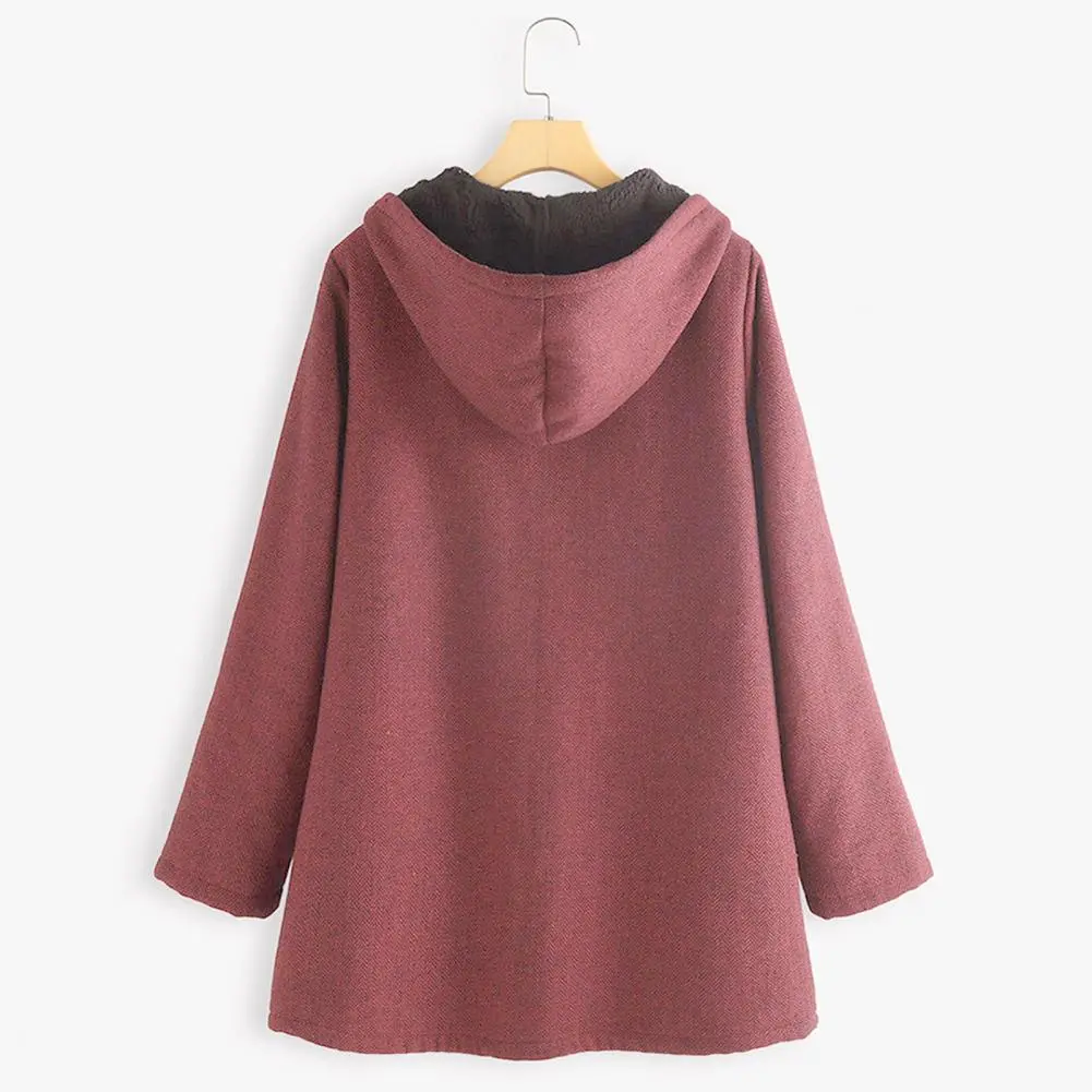 Plus Size Plush Lining Women Hoodie Oversized Fleece Warm Hooded Zipper Cardigan Jacket Autumn Winter Big Size Hooded Overcoat