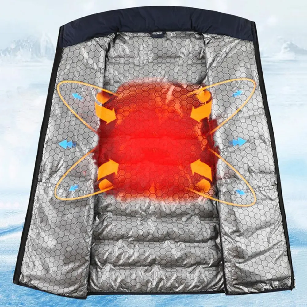 Men Down Jacket Stand Collar Graphene Lining Thermal Insulation Down Coat Men White Duck Down Jacket Winter Cotton Quilted Coat