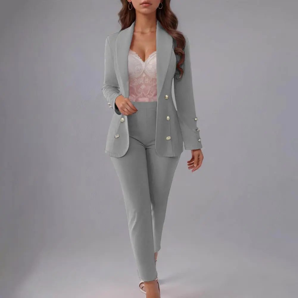 2025 Blazer Suit for Women Loose Fit Professional Attire for Women Elegant Women's Double Breasted Business for Ladies