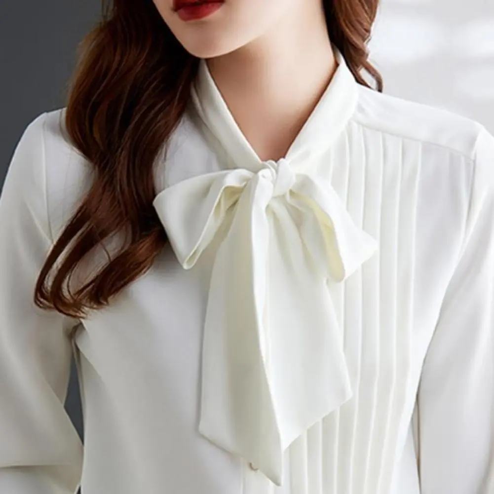Bow Tie Collar Women Shirt Woman Spring Autumn Style Blouses Shirts Lady Casual Long Sleeve Solid Color Chiffon Blouse Tops