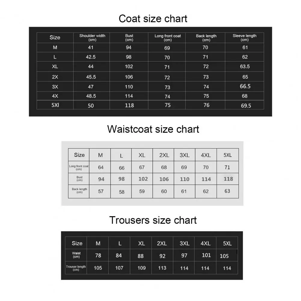 3Pcs/Set Men Slim Fit Suit Set Lapel Long Sleeve Suit Coat Waistcoat Long Pants Set Slim Fit Full Shoulder Design Business Suit