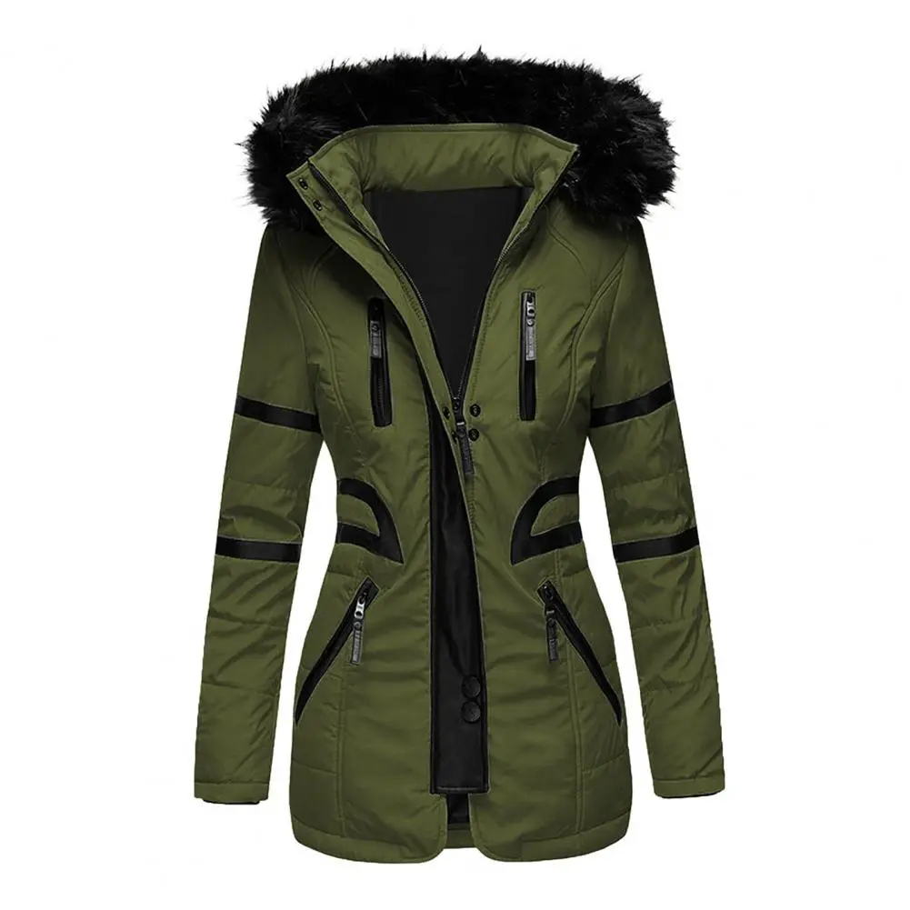 2024 Cotton Jacket Padded Plush Hooded Quilted Jacket Waist Tight Winter Coat Casual Slim Coat Hooded Parkas Warm Lady Overcoat