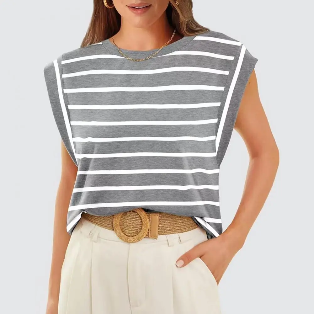 2025 Raglan Short Sleeves Tops Women Summer Tank Top Striped Color Block Pullover Tops Loose Fit Stretchy Tee Shirt Women Vest