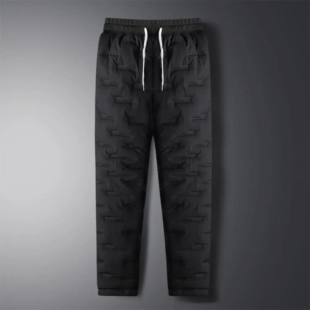 Men Down Pants Windproof Thicken Plush Padded Thicken Winter Warm Pants Men Jogger Sweatpants Thermal Down Trousers Winter Pants