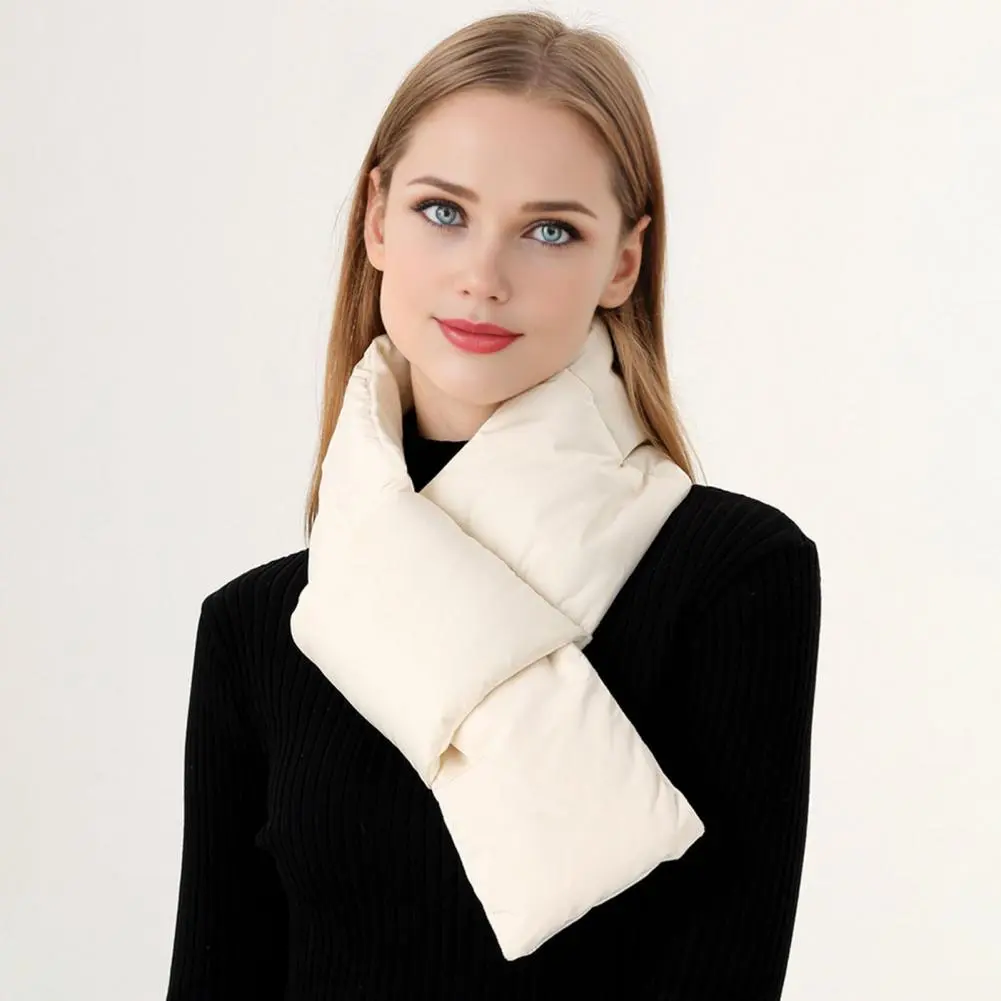 Warm Scarf Cozy Neck Wrap High-density Windproof Women's Down Scarf for Winter Outdoor Activities Thickened Fabric for Warmth