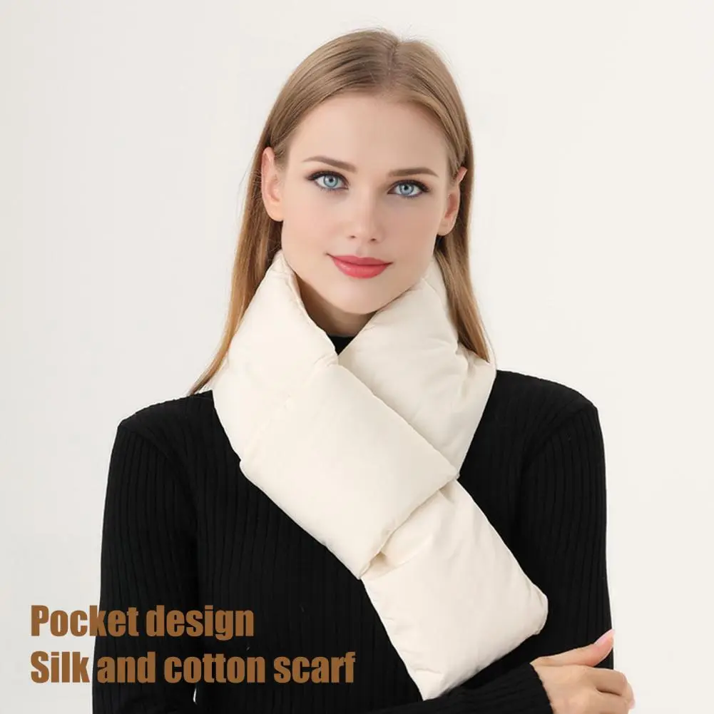 Warm Scarf Cozy Neck Wrap High-density Windproof Women's Down Scarf for Winter Outdoor Activities Thickened Fabric for Warmth