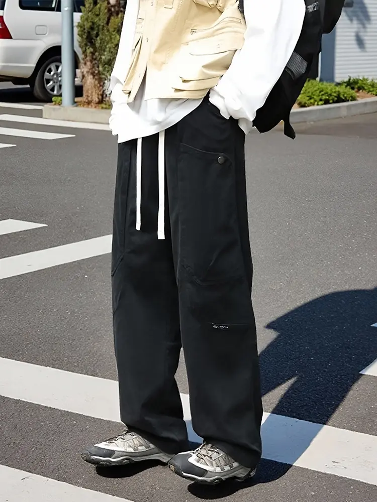 2025 Autumn New Cargo Pants Men with 5 Pockets 100% Cotton Workwear Wide Leg Baggy Pants Casual Straight Trousers Plus Size 8XL