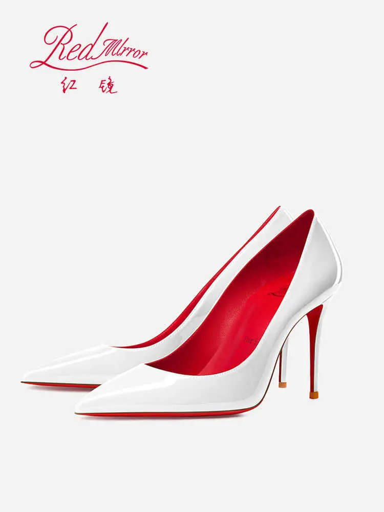 Naked color High heels Red Shiny Bottoms elegant woman heeled Luxury Pointed Toe sexy Pumps Designer Prom Ladies shoes women