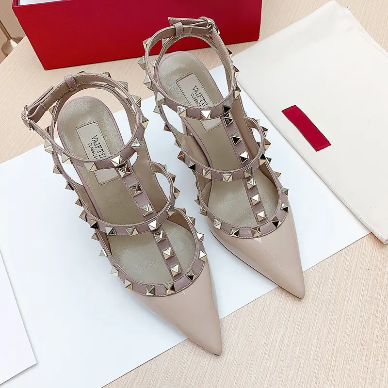 women's Gladiator sandals Summer luxury Brand Woman 2025 Ankle Strap Sexy Party Classic Rivets High Heels Ladies Shoes Women