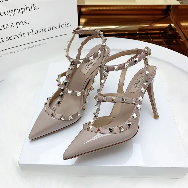 women's Gladiator sandals Summer luxury Brand Woman 2025 Ankle Strap Sexy Party Classic Rivets High Heels Ladies Shoes Women