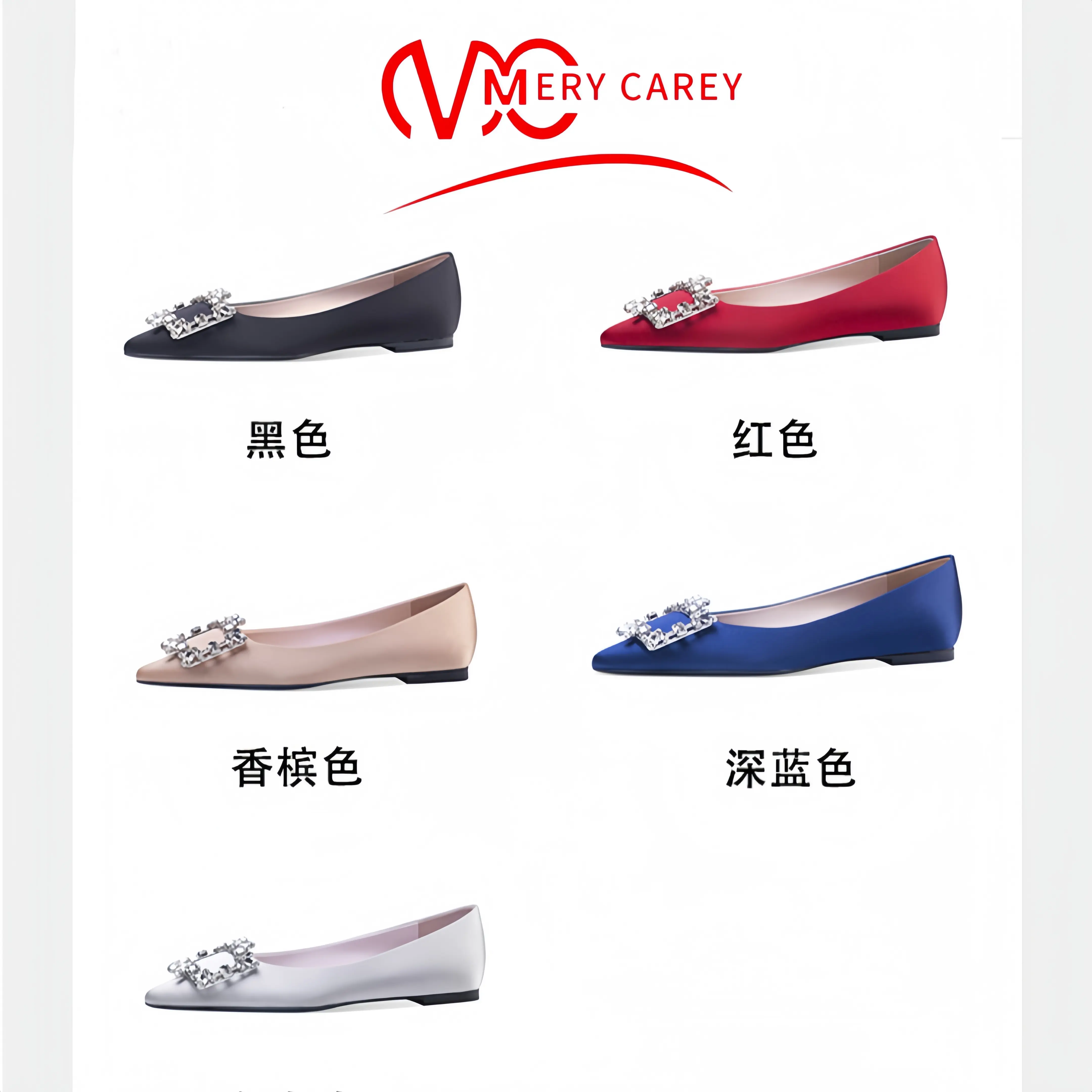 brand rhinestone Silk flats luxury women's shoes 2024 trend New Comfortable Pointed Toe Woman shoes Metal Button ladies shoes ﻿