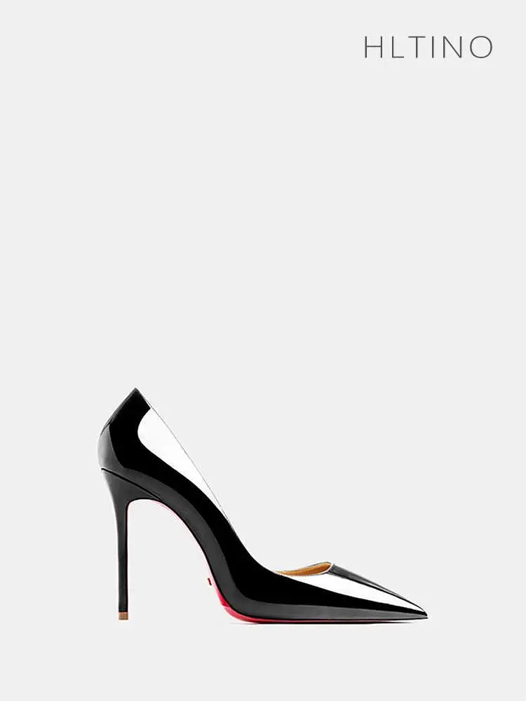 Women's heels 2025 trend Leather Luxury Pumps Red Bottom Pointed Toe High Heels Elegant Stiletto Party Ladies Shoes Woman 12cm