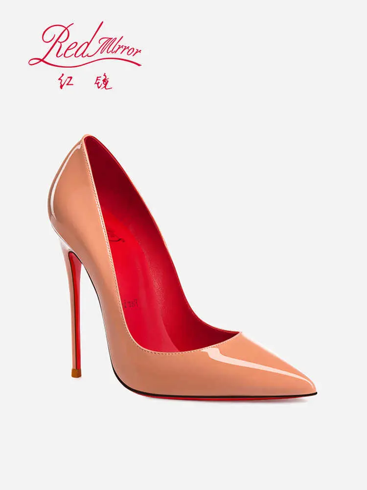 Women heels Black matte High heels trend 2025 elegant woman heeled Luxury Pumps Red Shiny Bottoms Pointed Toe sexy Prom shoes 44