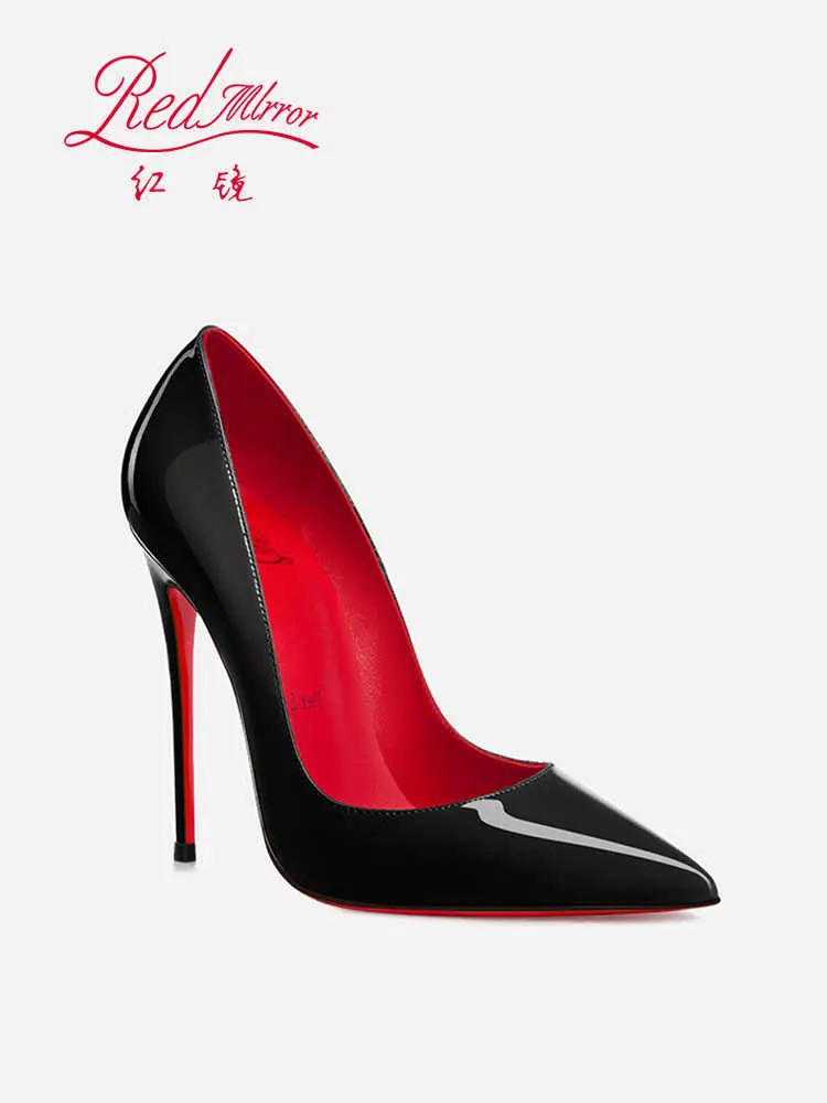 Women heels Black matte High heels trend 2025 elegant woman heeled Luxury Pumps Red Shiny Bottoms Pointed Toe sexy Prom shoes 44