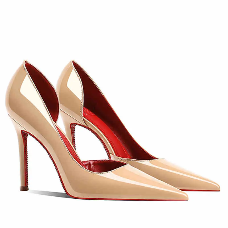 Women's heels 2025 New Luxury Brand Pumps Red Bottom Pointed Toe Rhinestone High Heels Elegant Stiletto Party Prom Ladies Shoes