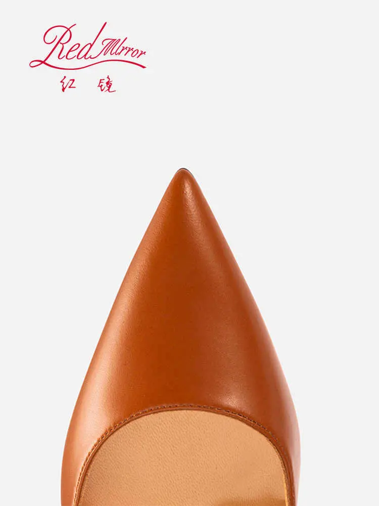 Brown matte Women's elegant high heel shoes Luxury Brand Pumps Red Shiny Bottom Pointed Toe Party Designer Prom Ladies shoes 44