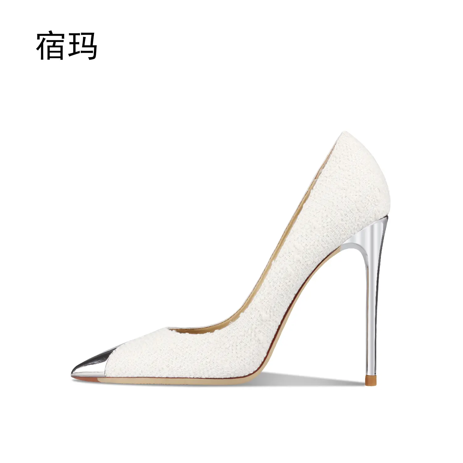 Women's Shoes 2024 Metal Decoration High Heels Casual OL Sexy Fashion Pumps Elegant Shoes Luxury Party Elegant Office Shoes 8cm