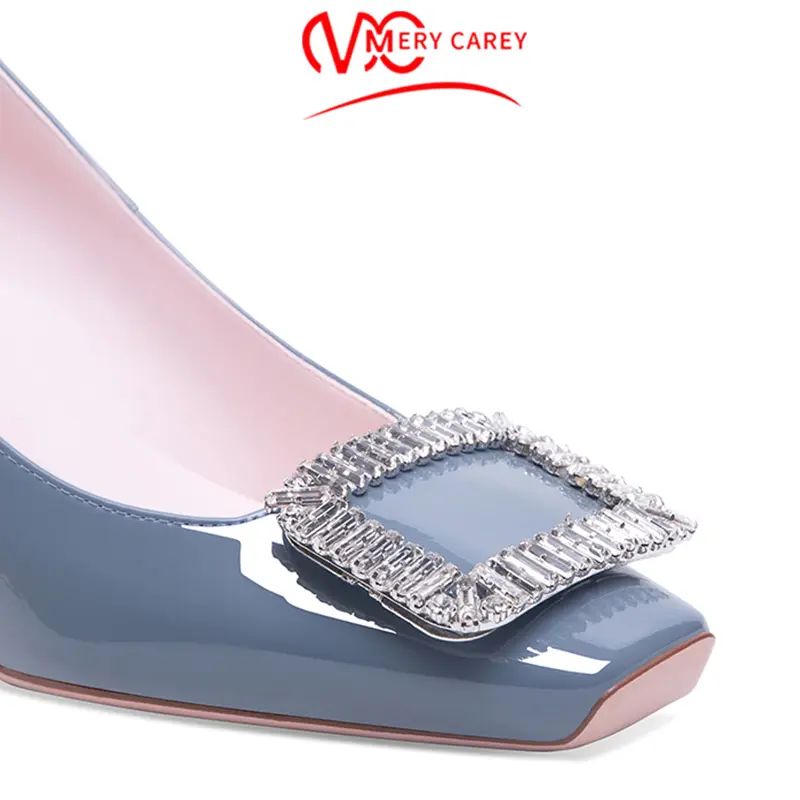 luxury women's shoes rhinestone Woman shoes High Heels Leather Pumps Comfortable Fashion 2024 Designer Sexy Party Ladies shoes