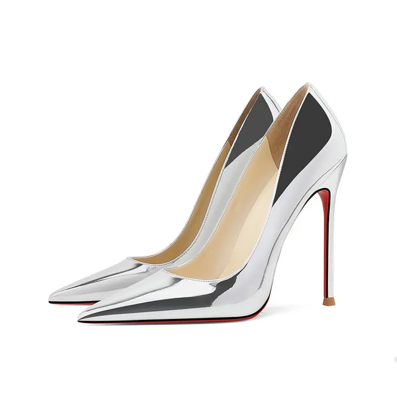 Shoes for Women 2025 Luxury Red Shiny Bottoms women's shoes Brand Pumps Basic Sexy Pointed Toe Party Fashion Prom Shoes Women