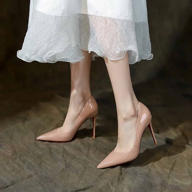 Shoes for Women 2025 Luxury Red Shiny Bottoms women's shoes Brand Pumps Basic Sexy Pointed Toe Party Fashion Prom Shoes Women